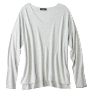 Mossimo Womens Plus Size V Neck Pullover Sweater   Gray 2