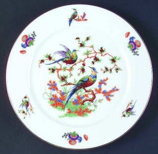 Thomas 3661 Dinner Plate, Fine China Dinnerware   Flowers And Birds Rim And Cent