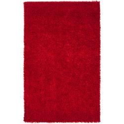 Hand woven Red Ferta Soft Shag Rug (8 X 10)