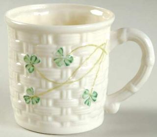 Belleek Pottery (Ireland) Shamrock Childs Mug, Fine China Dinnerware   Basketwe