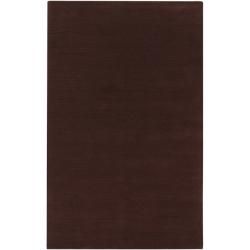 Hand crafted Brown Solid Casual Ridges Wool Rug (6 X 9)