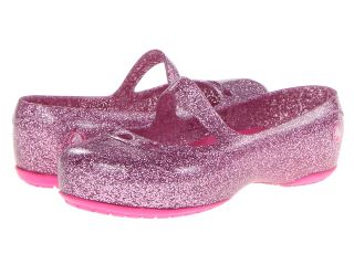 Crocs Kids Carlisa Glitter Flat Girls Shoes (Pink)