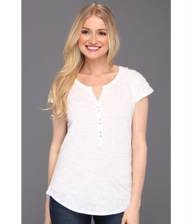 Lucky Brand Marina Ruched Sleeve Top Womens T Shirt (White)