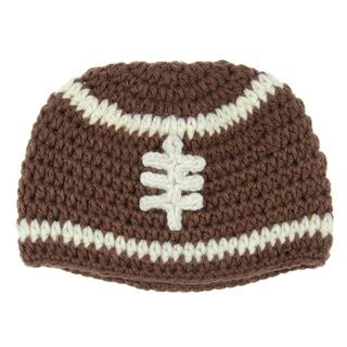 Baby Beanie Knit Football Hat (Brown/ whiteClosure Pull onMaterials 100 percent polyesterHand washModel BH 004MImportedThis custom made item will ship within 1 10 business days. Medium, 45 47 cm, 12 36 monthsSet includes One (1) hatDesign FootballCol