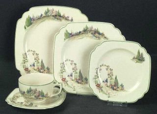 Homer Laughlin  English Garden Luncheon Plate, Fine China Dinnerware   Century S