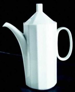 Rosenthal   Continental Polygon White Coffee Pot & Lid, Fine China Dinnerware  