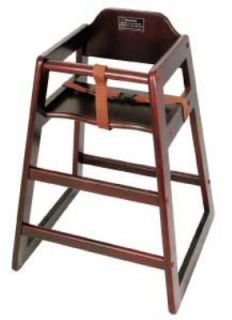 Winco Stacking Hi Chair w/ Mahogany Wood Finish, Assembled