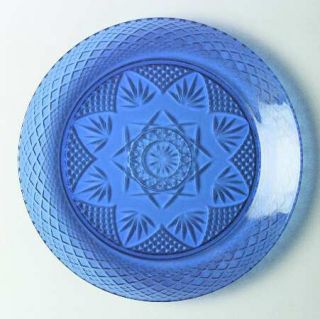 Cristal DArques Durand Antique Sapphire Blue Dinner Plate   Pressed Cut, Sapphi