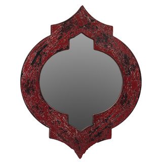 Urban Trends Collection Red Wooden Mirror