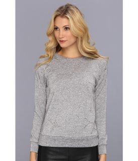 Rebecca Taylor Faceted Embellished Sweatshirt Womens Sweatshirt (Gray)