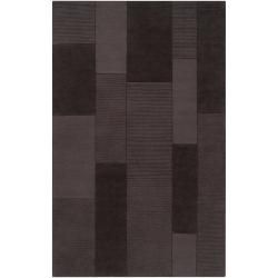 Hand crafted Solid Dark Brown Diavik Wool Rug (8 X 10)