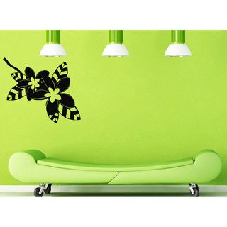 Flowers On The Branch Vinyl Wall Decal (Glossy blackEasy to applyDimensions 25 inches wide x 35 inches long )
