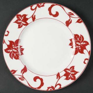 Lenox China Batik Dinner Plate, Fine China Dinnerware   Simply Fine,Red Floral,R