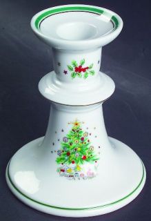 Salem Christmas Eve (Porcelain) Small Candlestick, Fine China Dinnerware   Green