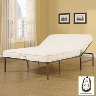 Recline a bed Adjustable Remote Control Metal Frame And Queen size Mattress Set (QueenSet includes One (1) queen hinged pocket coil mattress and one (1) queen adjustable Recline a Bed FrameConstruction Specially designed hinged mattress featuring foam t