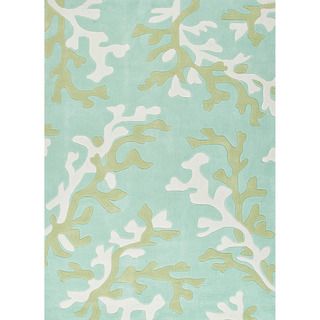 Hand tufted Transitional Abstract Pattern Blue Rug (5 X 76)