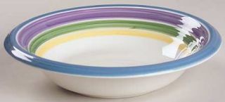 Gibson Designs Candy Stripe Soup/Cereal Bowl, Fine China Dinnerware   Blue,Purpl