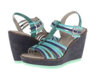 Hush Puppies Cores Qtr Strap Womens Wedge Shoes (Blue)