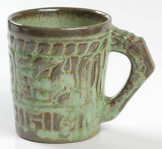 Frankoma Mayan Aztec (Prairie Green) Mug, Fine China Dinnerware   Prairie Green,
