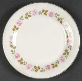 Castleton (USA) Picardy Bread & Butter Plate, Fine China Dinnerware   Pink Roses