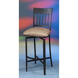 Aspen Swivel Rust/brown Indoor Barstool (Autumn rust metalUpholstery Topanga brown fabric Dimensions Chair 41.5 inches H x 22 inches D x 18.5 inches W Seat height 26.75 inches Seat dimension Front 18.5 inches W, BACK 14.5 inches W x 18.75 inches D Fo
