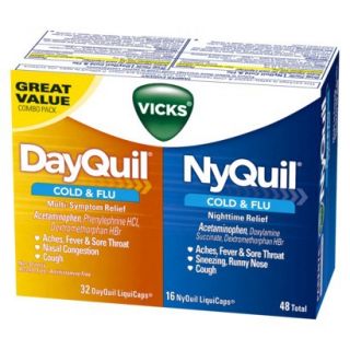 Vicks DayQuil & NyQuil Cold & Flu Relief Combo Pack   48 LiquiCaps Total (32