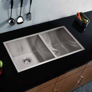 Water Creation SSS U 3320A Stainless Steel Sinks 33 In. X 20 In. Zero Radius 60/