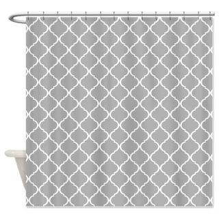  Elegant Light Grey Moroccan Lattice Shower Curtain  Use code FREECART at Checkout
