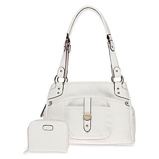 Rosetti Buttoned Up Shoulder Bag, White, Womens