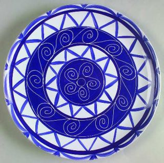 Block China Cote DAzur Luncheon Plate, Fine China Dinnerware   Blue & White Scr