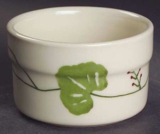 Hartstone Geranium Ramekin, Fine China Dinnerware   Geranium Leaves & Pink Flowe