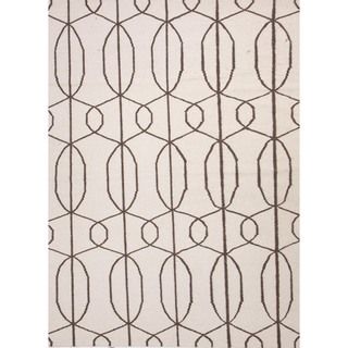 Flat Weave Ivory/ White Wool Runner (26 X 8)