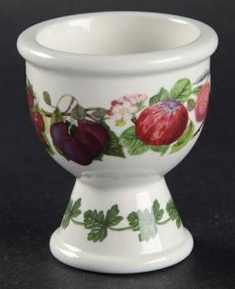 Portmeirion Pomona Single Egg Cup, Fine China Dinnerware   Fruit And Flowers, Wh