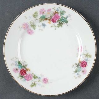 Noritake Gardena Bread & Butter Plate, Fine China Dinnerware   Pink,Red,White&Bl