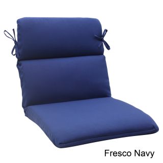 Pillow Perfect Fresco Polyester Rounded Outdoor Chair Cushion (Black, navyMaterials 100 percent spun polyesterFill 100 percent polyester fiberClosure Sewn seamWeather resistant YesUV protection Care instructions Spot clean/hand wash with mild deterge