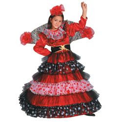 Dress Up America Girls Flamenco Dancer Costume