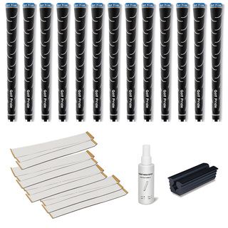 Golf Pride Vdr Midsize Black  13pc Grip Kit (with Tape, Solvent, Vise Clamp) (Black/Blue/WhiteDimensions 1x9x12Weight 1.5 )