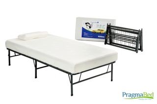Pragma Quad fold Bed Frame Twin size With 6 inch Memory Foam Mattress