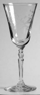 Riekes Crisa 470 8 Wine Glass   Stem 470, Gray Cut Floral On Bowl