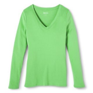 Womens Ultimate Long Sleeve V Neck Tee   Pristine Green   M