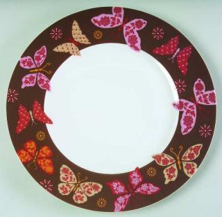 222 Fifth (PTS) Butterfly Dream Brown Dinner Plate, Fine China Dinnerware   Butt