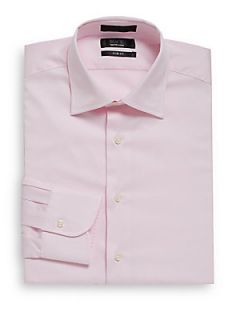 Spread Collar Cotton Dress Shirt/Slim Fit   Pink