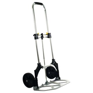 Folding Wheeled Dolly  155 Lbs. Capacity (Rubber and metal Dimensions Open 16.375 inches x 18.625 inches x 38.25 inchesDimensions Folded 2.75 x 18.625 x 29.75 inches)