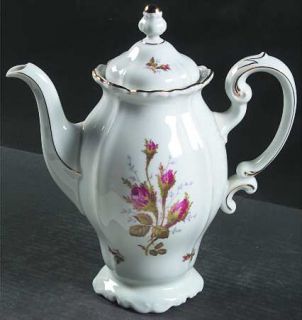 Johann Haviland Antoinette Coffee Pot & Lid, Fine China Dinnerware   Pink Roses,