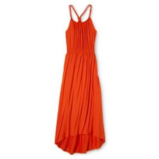 Merona Womens Knit Braided Strap Maxi Dress   Orange Zing   XXL