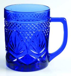 Cristal DArques Durand Antique Sapphire Blue Mug   Pressed Cut, Sapphire Blue