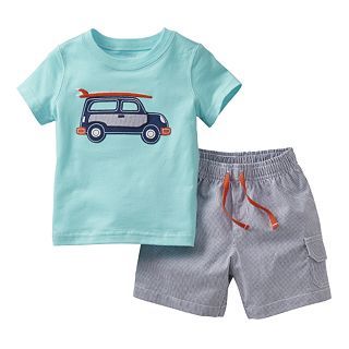 Carters 2 pc. Surfboard Tee and Short Set   Boys 2t 4t, Blue, Boys
