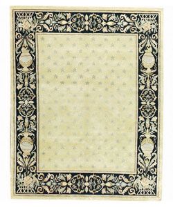 Nourison Hand knotted Court Of Versailles Gold Wool Rug (79 X 99)