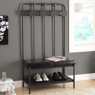 Monarch 60 inch Charcoal/ Black Entry Bench