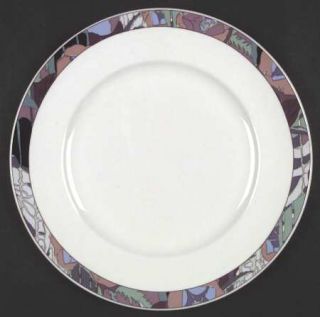 Richard Ginori Intra Dinner Plate, Fine China Dinnerware   Multicolor Border,  L